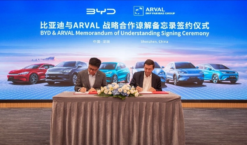 BYD semnează un memorandum de înțelegere de cooperare strategică cu Arval